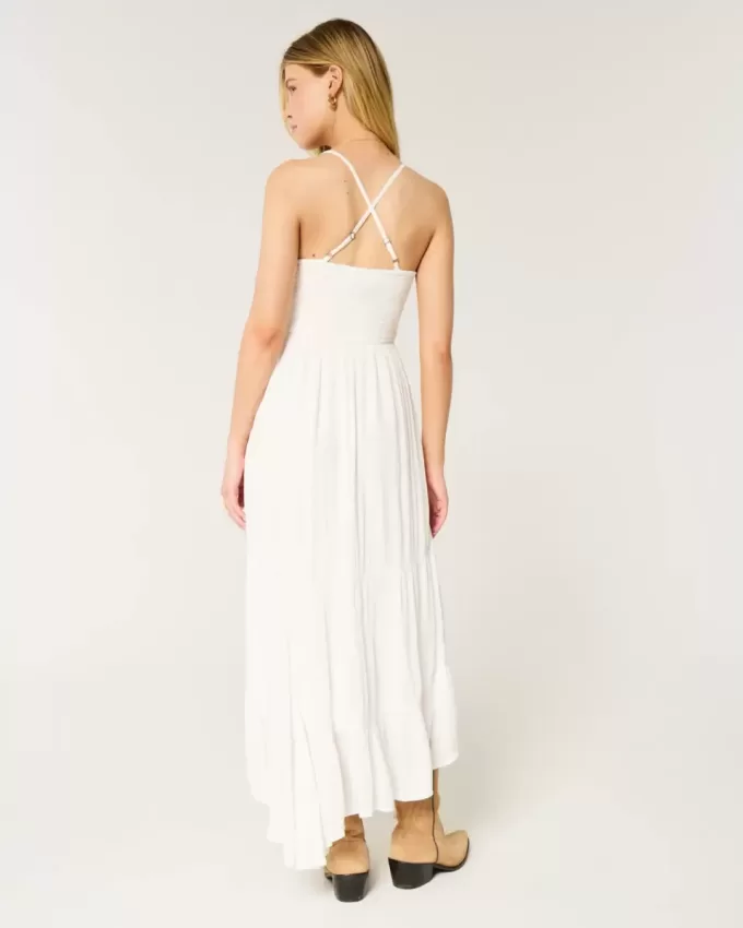 Rochie maxi în stil croșetat din țesături mixte Rochie maxi în stil croșetat din țesături mixte
