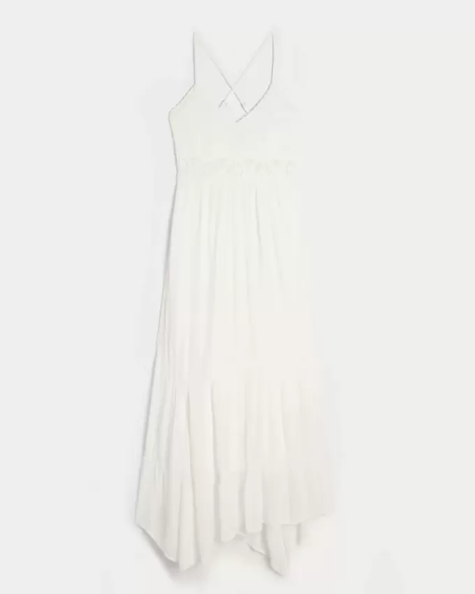 Rochie maxi în stil croșetat din țesături mixte Rochie maxi în stil croșetat din țesături mixte