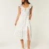 Rochie midi cu mâneci fluturate cu cravată dublă Rochie midi cu mâneci fluturate cu cravată dublă