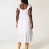 Rochie midi cu mâneci fluturate cu cravată dublă Rochie midi cu mâneci fluturate cu cravată dublă