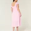 Rochie midi cu mâneci fluturate cu cravată dublă Rochie midi cu mâneci fluturate cu cravată dublă