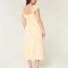Rochie midi cu mâneci fluturate cu cravată dublă Rochie midi cu mâneci fluturate cu cravată dublă