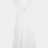 Rochie midi cu mâneci fluturate cu cravată dublă Rochie midi cu mâneci fluturate cu cravată dublă