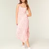 Rochie midi cu tiv asimetric Rochie midi cu tiv asimetric