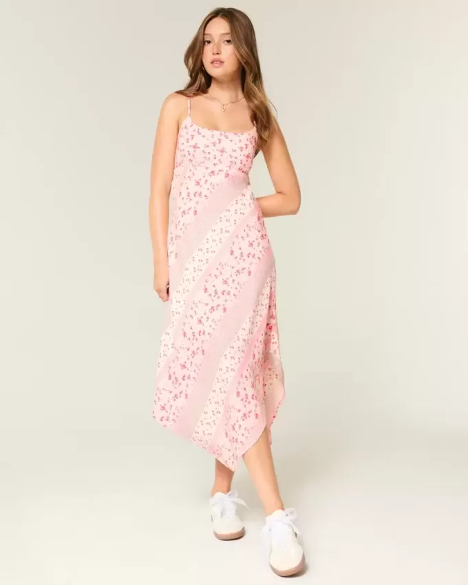 Rochie midi cu tiv asimetric Rochie midi cu tiv asimetric