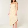 Rochie midi cu tiv asimetric Rochie midi cu tiv asimetric