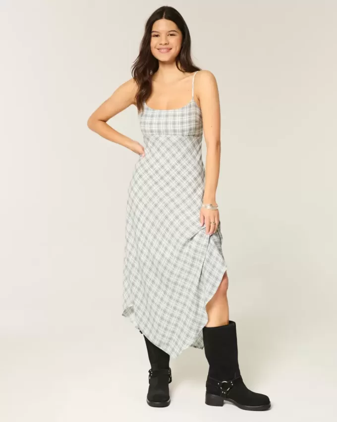 Rochie midi cu tiv asimetric Rochie midi cu tiv asimetric