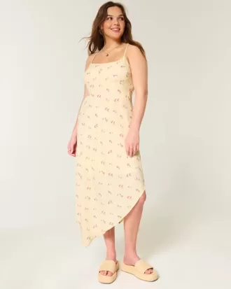 Rochie midi cu tiv asimetric