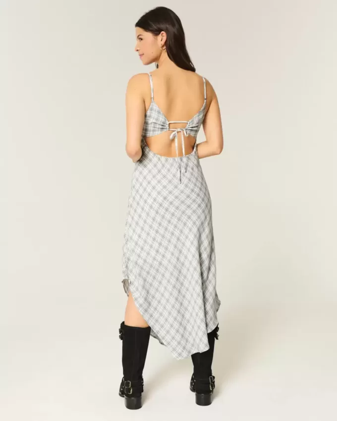 Rochie midi cu tiv asimetric Rochie midi cu tiv asimetric