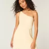 Rochie mini asimetrică din amestec de in Rochie mini asimetrică din amestec de in