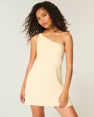 Rochie mini asimetrică din amestec de in