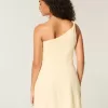 Rochie mini asimetrică din amestec de in Rochie mini asimetrică din amestec de in