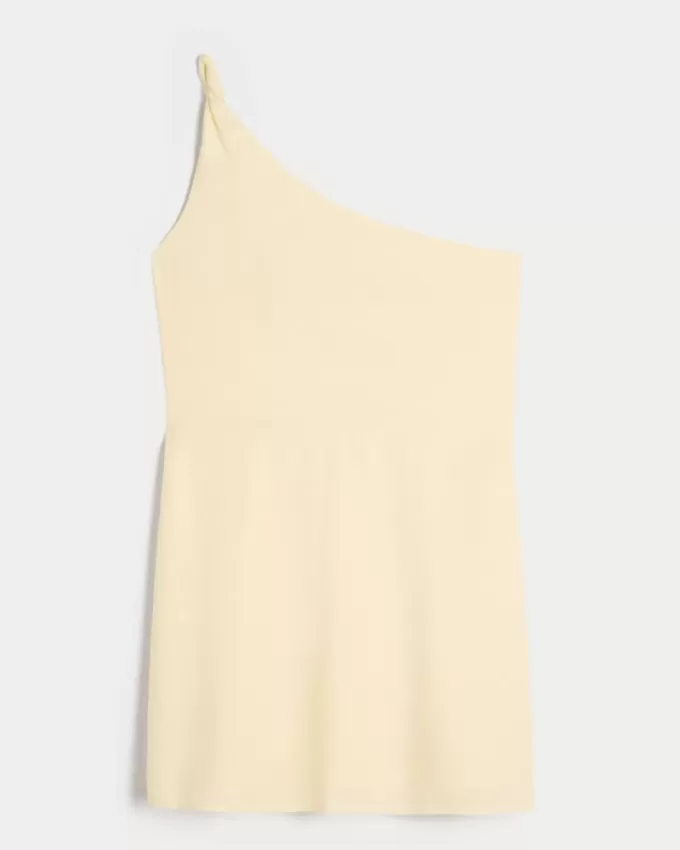 Rochie mini asimetrică din amestec de in Rochie mini asimetrică din amestec de in