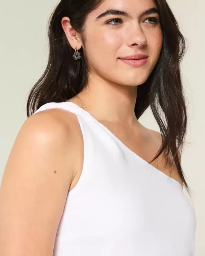 Rochie mini asimetrică din amestec de in Rochie mini asimetrică din amestec de in