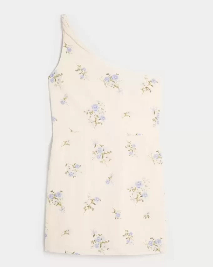 Rochie mini asimetrică din amestec de in Rochie mini asimetrică din amestec de in