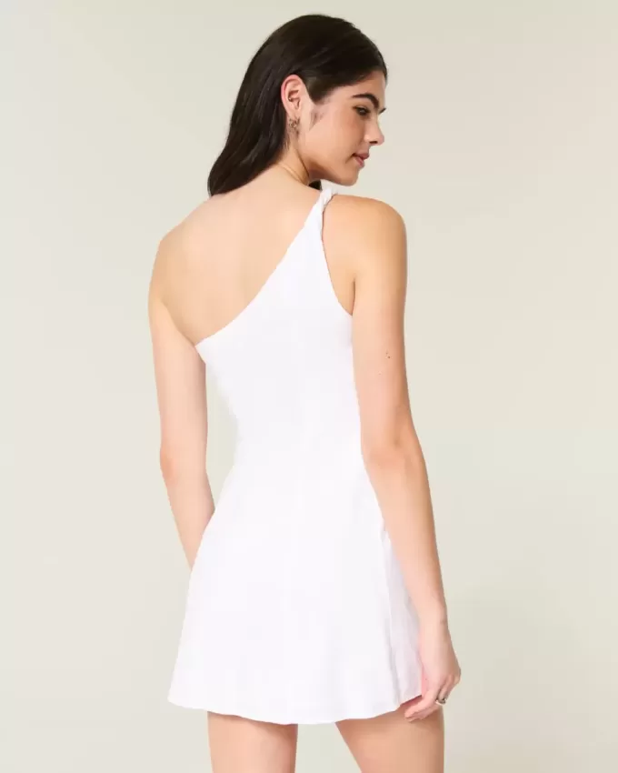 Rochie mini asimetrică din amestec de in Rochie mini asimetrică din amestec de in