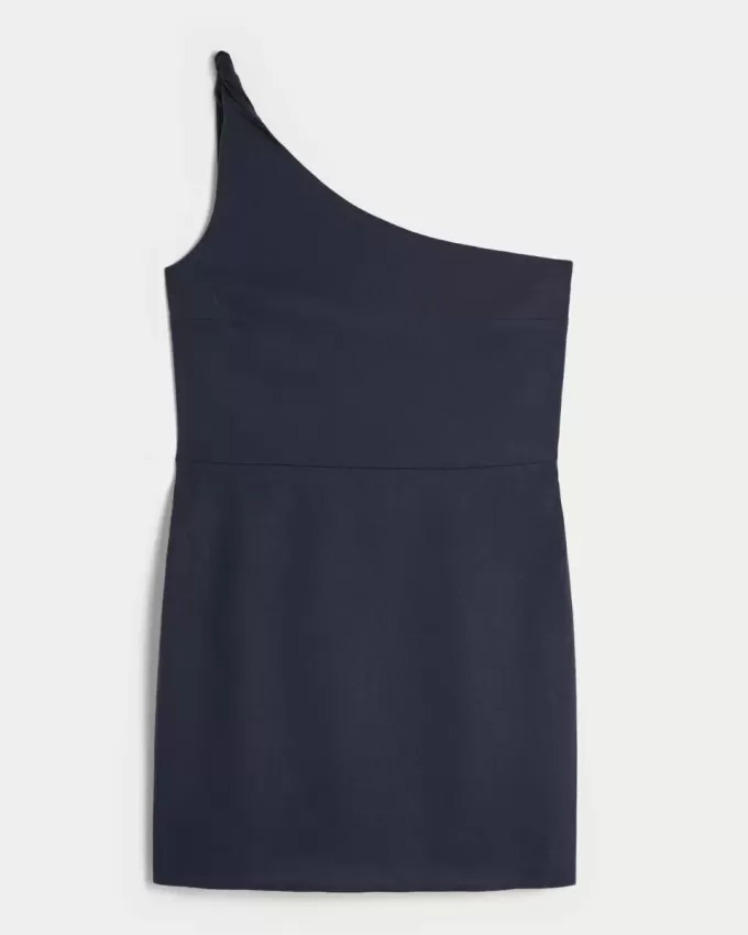 Rochie mini asimetrică din amestec de in Rochie mini asimetrică din amestec de in