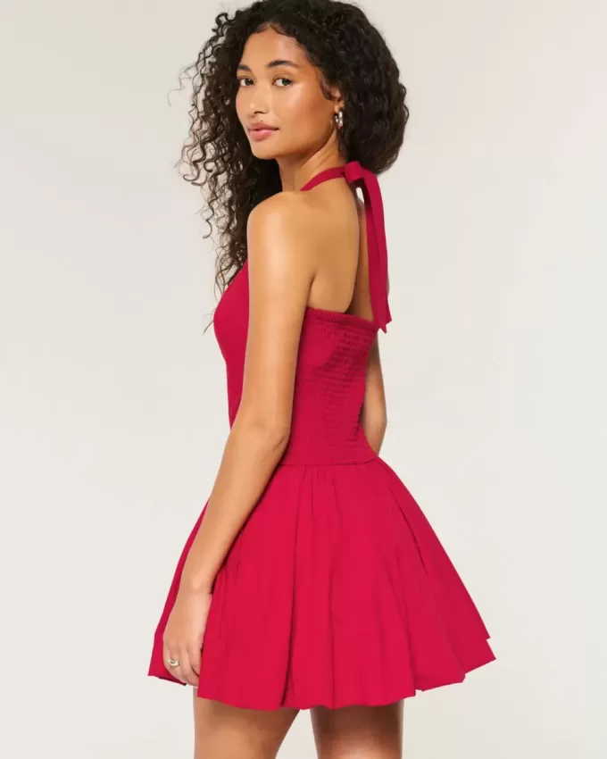 Rochie Mini Bubble Skort Halter Rochie Mini Bubble Skort Halter