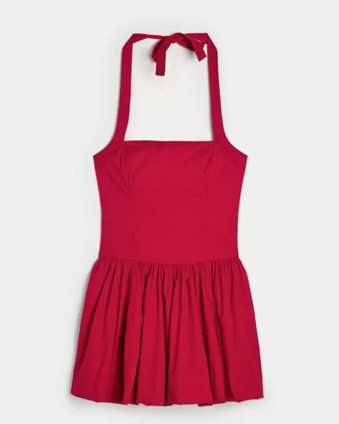 Rochie Mini Bubble Skort Halter Rochie Mini Bubble Skort Halter