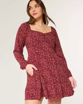 Rochie mini Cinch Bust cu maneca lunga