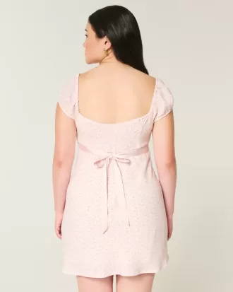 Rochie mini cu bandă de satin crep