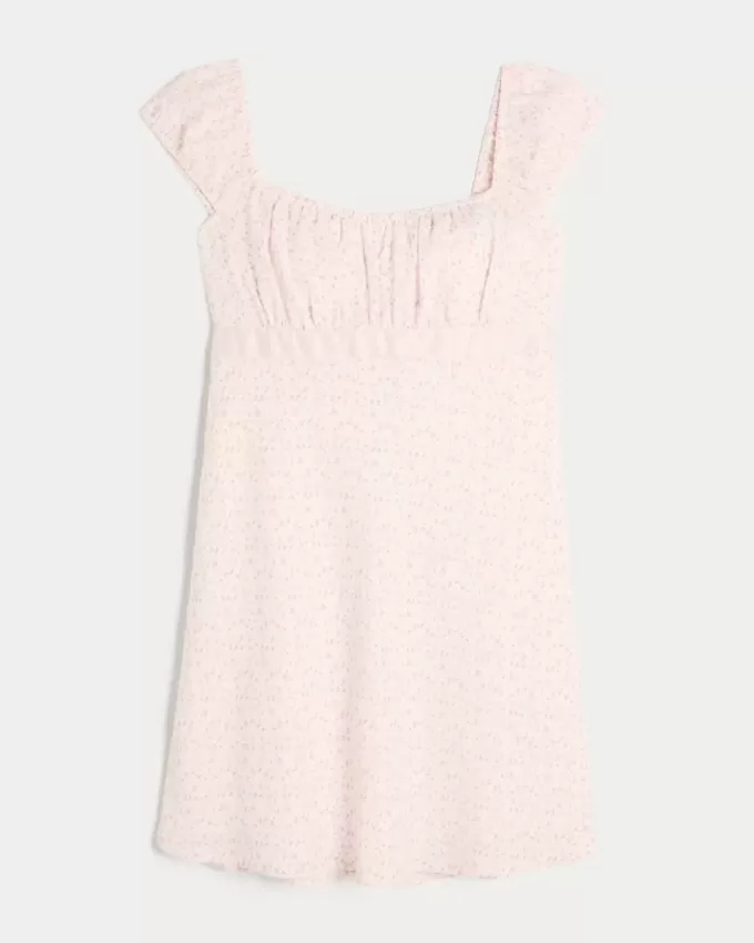 Rochie mini cu bandă de satin crep Rochie mini cu bandă de satin crep