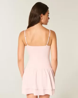 Rochie mini cu etaje din tricot