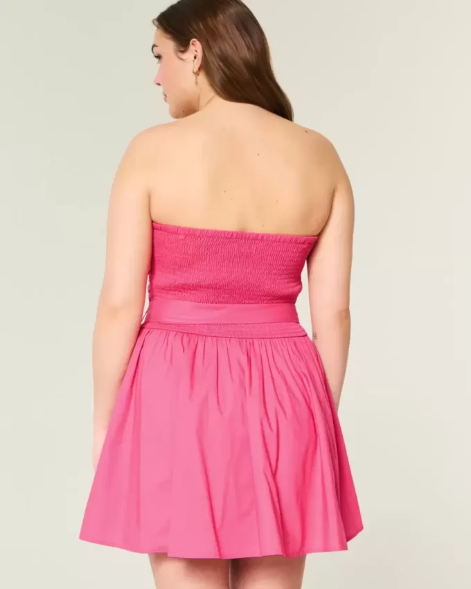 Rochie mini cu fundă fără bretele Rochie mini cu fundă fără bretele
