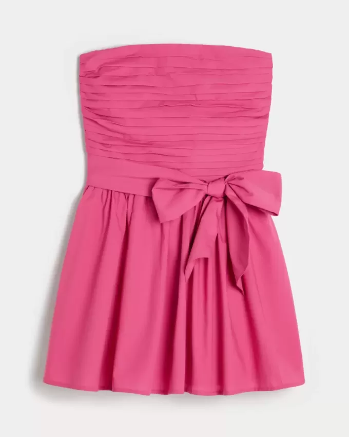 Rochie mini cu fundă fără bretele Rochie mini cu fundă fără bretele