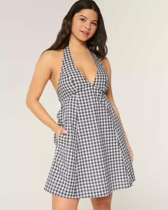 Rochie Mini cu Halter Spate Deschis
