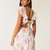 Rochie mini cu mâneci fluturate, talie în V Rochie mini cu mâneci fluturate, talie în V