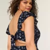 Rochie mini cu mâneci fluturate, talie în V Rochie mini cu mâneci fluturate, talie în V