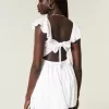 Rochie mini cu mâneci fluturate, talie în V Rochie mini cu mâneci fluturate, talie în V
