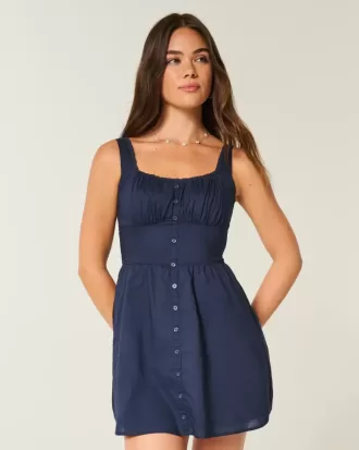 Rochie mini cu nasturi în față Rochie mini cu nasturi în față