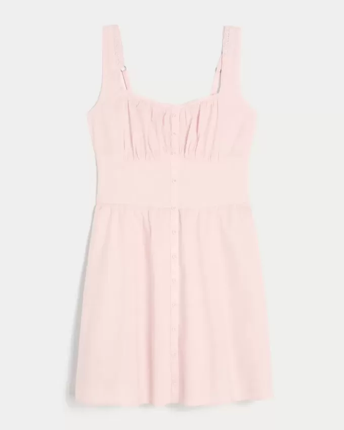 Rochie mini cu nasturi în față Rochie mini cu nasturi în față