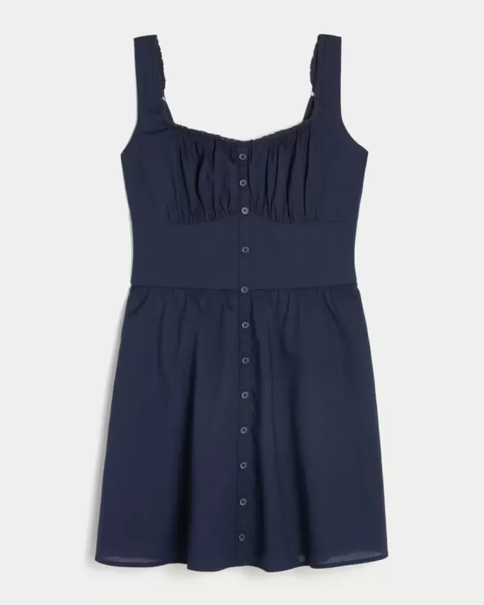 Rochie mini cu nasturi în față Rochie mini cu nasturi în față