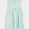 Rochie mini cu smock fără bretele Rochie mini cu smock fără bretele