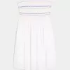 Rochie mini cu smock fără bretele Rochie mini cu smock fără bretele