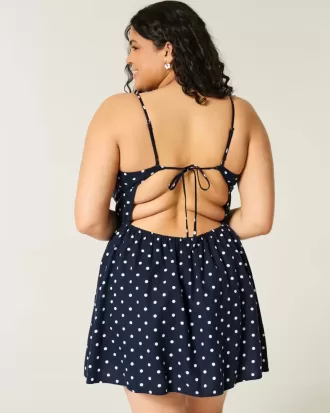 Rochie mini cu spatele deschis din amestec de in Rochie mini cu spatele deschis din amestec de in