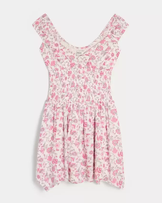 Rochie mini cu tiv asimetric fără umăr Rochie mini cu tiv asimetric fără umăr