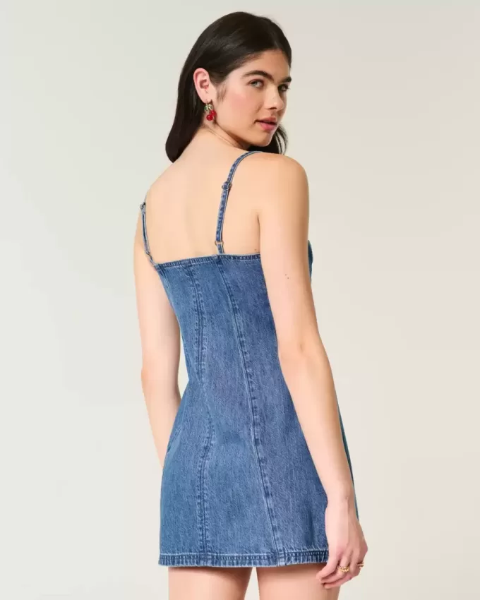 Rochie Mini Denim Cherry Graphic Rochie Mini Denim Cherry Graphic