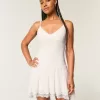 Rochie mini din dantela cu tiv asimetric Rochie mini din dantela cu tiv asimetric