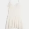 Rochie mini din dantela cu tiv asimetric Rochie mini din dantela cu tiv asimetric