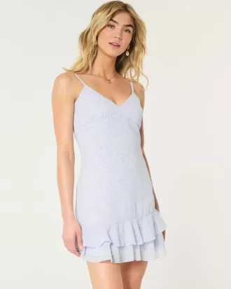 Rochie mini din șifon cu volan