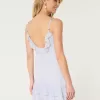 Rochie mini din șifon cu volan Rochie mini din șifon cu volan
