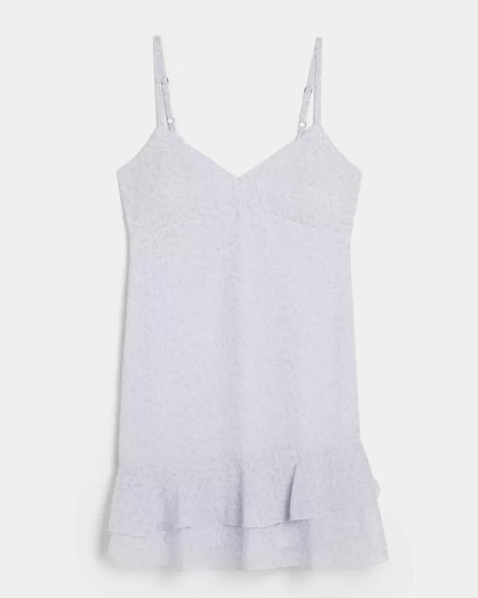 Rochie mini din șifon cu volan Rochie mini din șifon cu volan