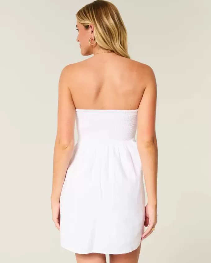 Rochie mini fără bretele din amestec de in Rochie mini fără bretele din amestec de in