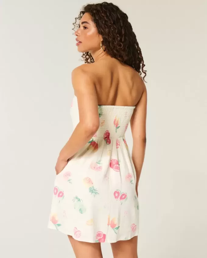 Rochie mini fără bretele din amestec de in Rochie mini fără bretele din amestec de in