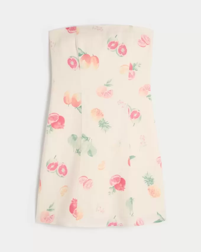 Rochie mini fără bretele din amestec de in Rochie mini fără bretele din amestec de in