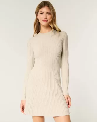 Rochie mini pulover Skater cu nervuri
